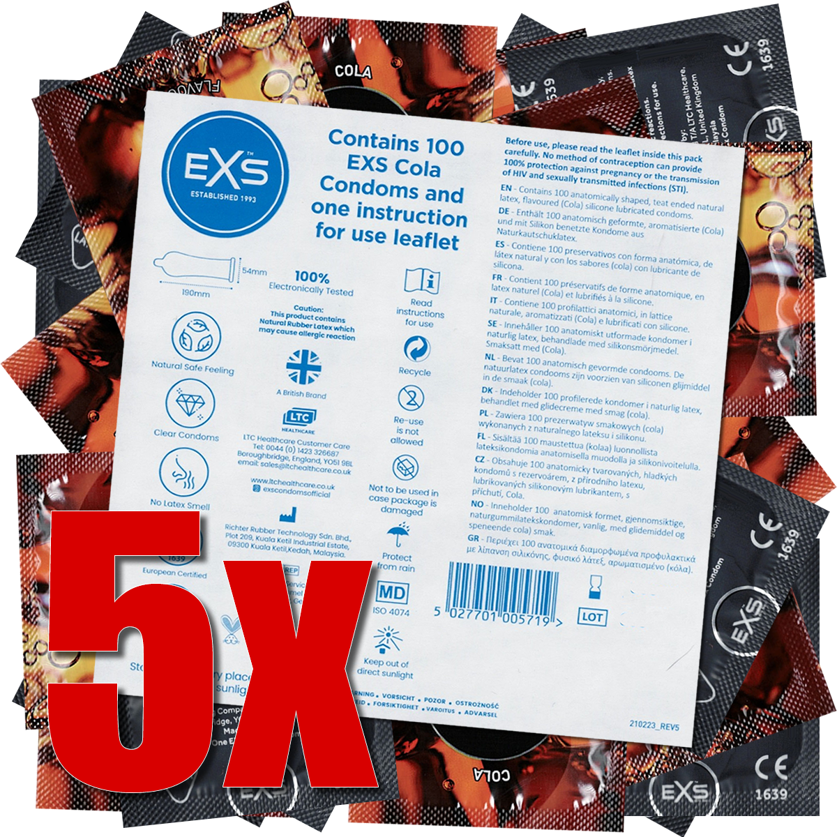 EXS Mega-Pack: Cola Flavour, 5x100 condoms