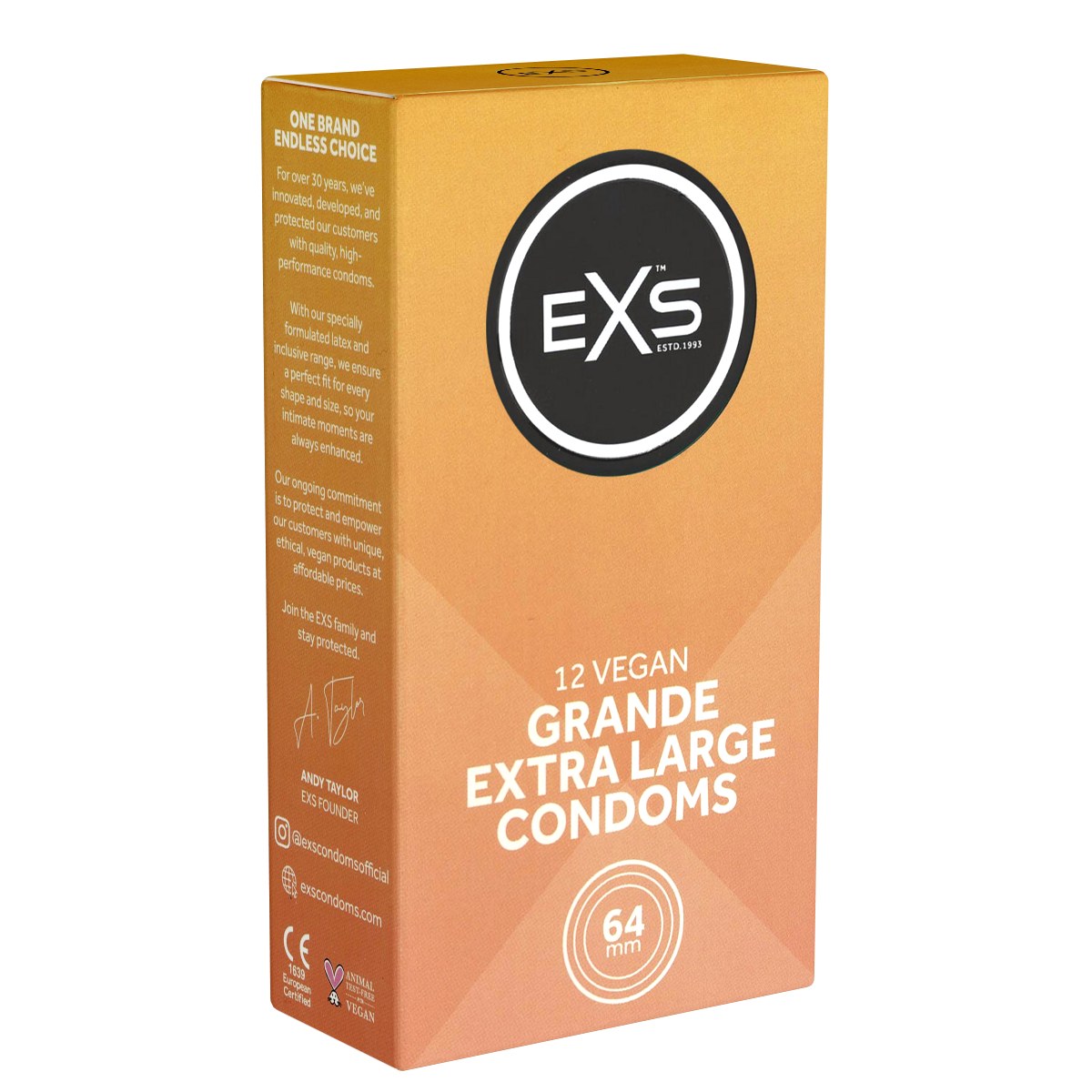 EXS Single: Grande XL, 12 XXL condoms