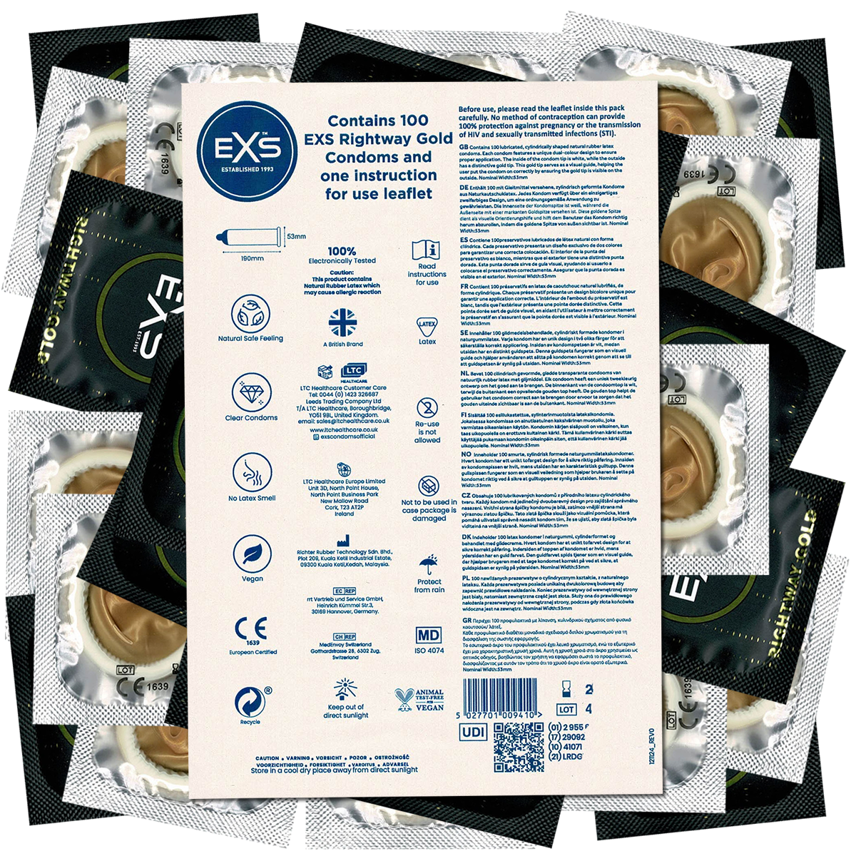 EXS Bulk-Pack: Rightway Gold, 100 zweifarbige Kondome