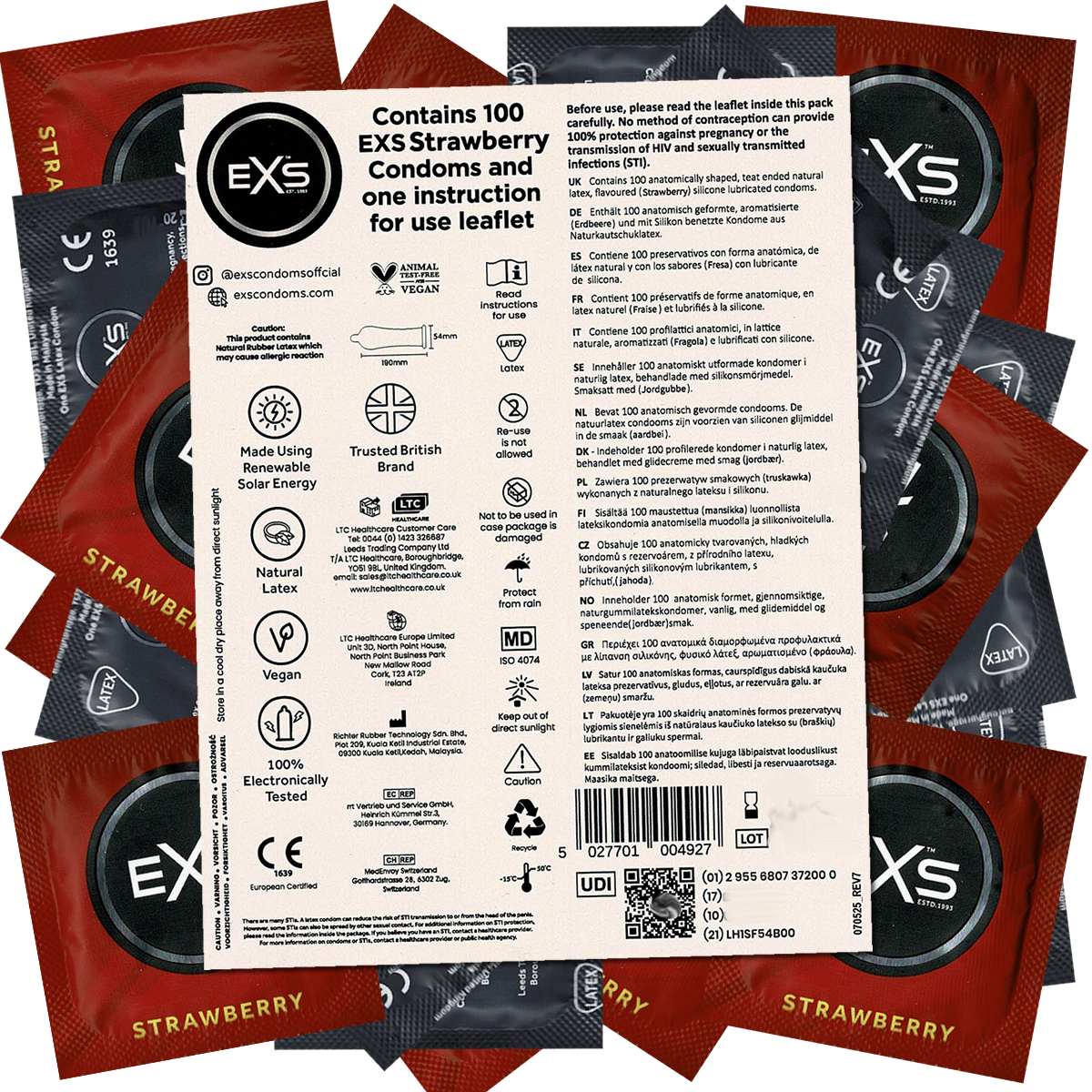 EXS Bulk-Pack: Strawberry, 100 tasty condoms