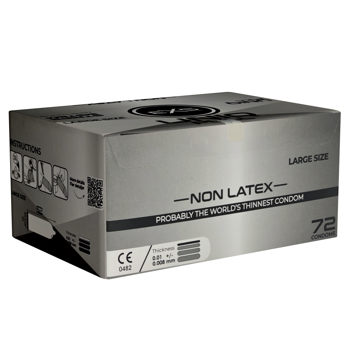 EXS «Pull Large» 72 große, latexfreie Kondome mit Abziehbändchen für mehr Komfort