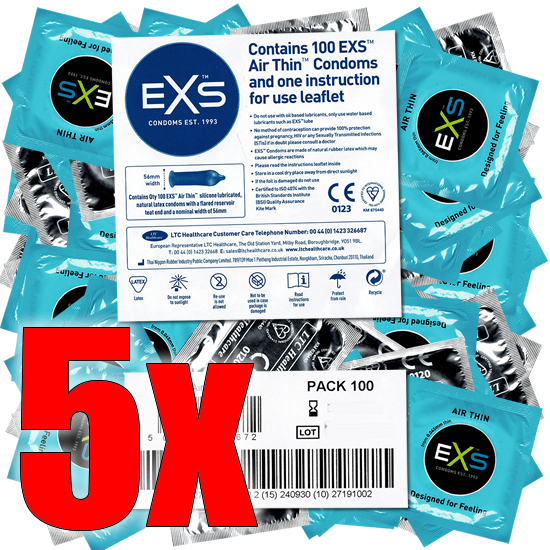 EXS Mega-Pack: Air Thin, 5x100 condoms
