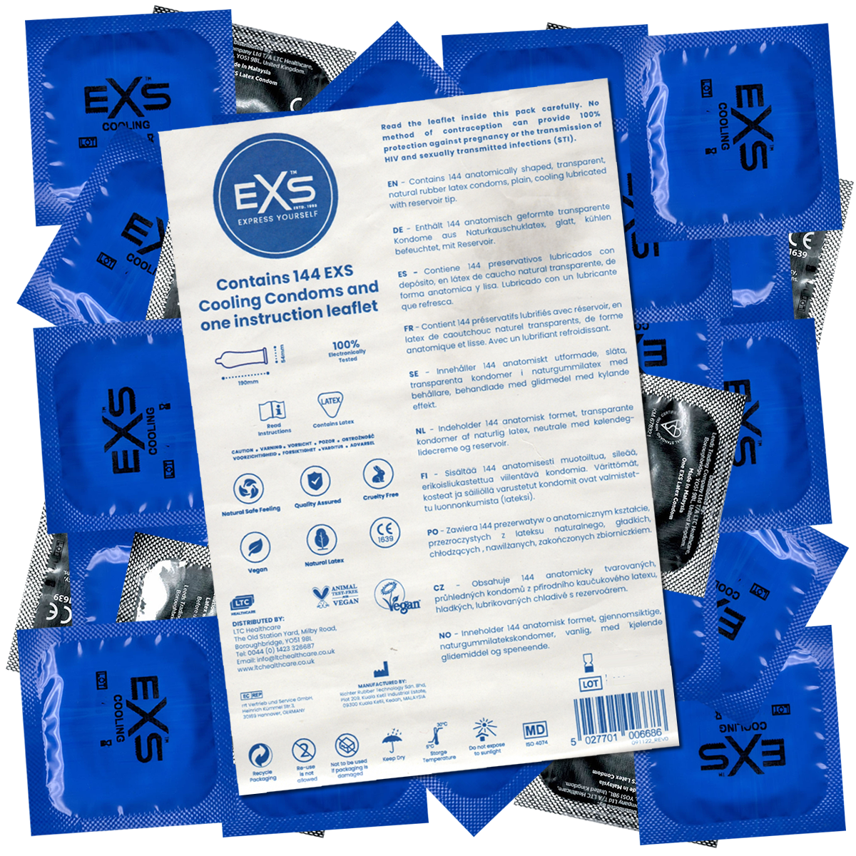 EXS Vorratsbeutel «Cooling» 144 prickelnde, kalte Kondome