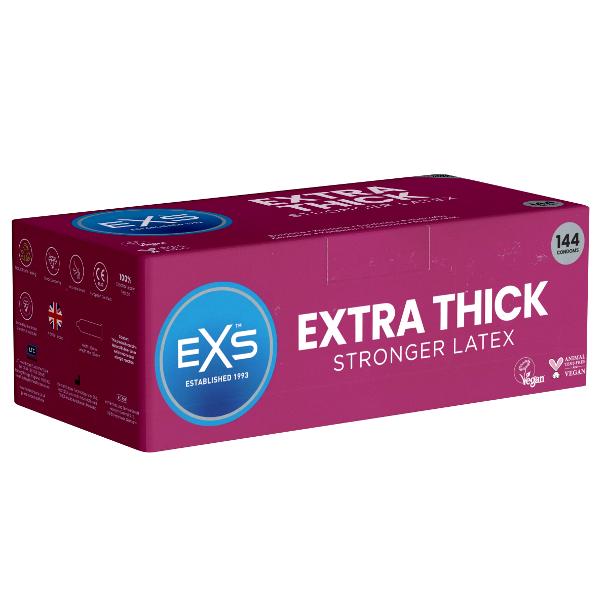 EXS «Extra Thick» 144 strong condoms for your safety plus, clinic pack