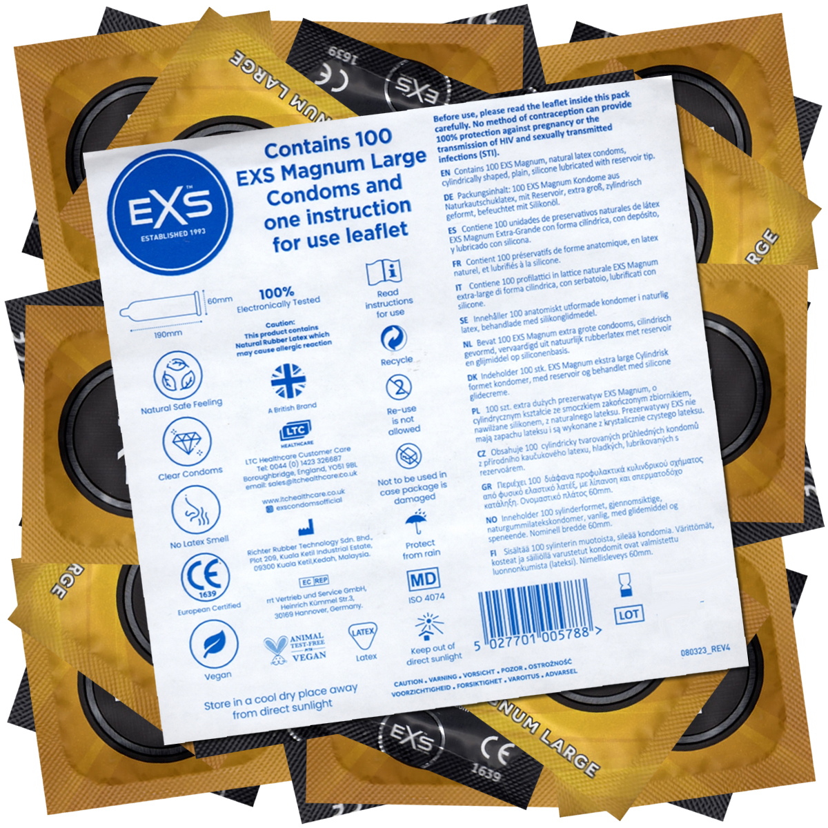 EXS Vorratsbeutel «Magnum» 100 extra große XXL-Kondome