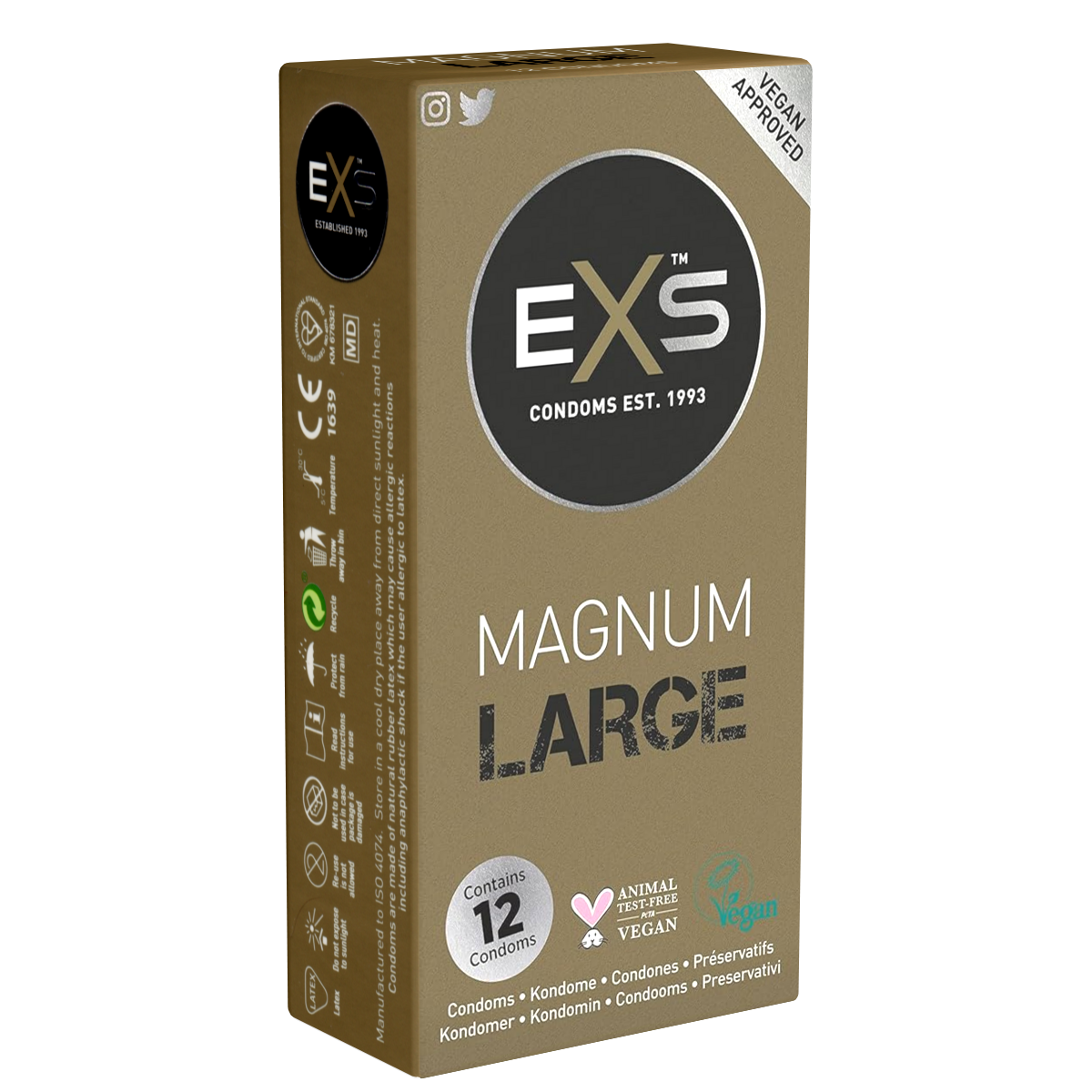 EXS «Magnum» Extra Large, 12 XXL condoms for even more space
