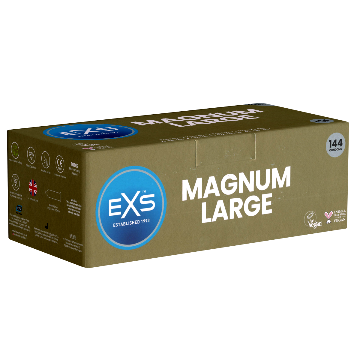 EXS «Magnum» Extra Large, 144 XXL condoms for even more space, clinic pack