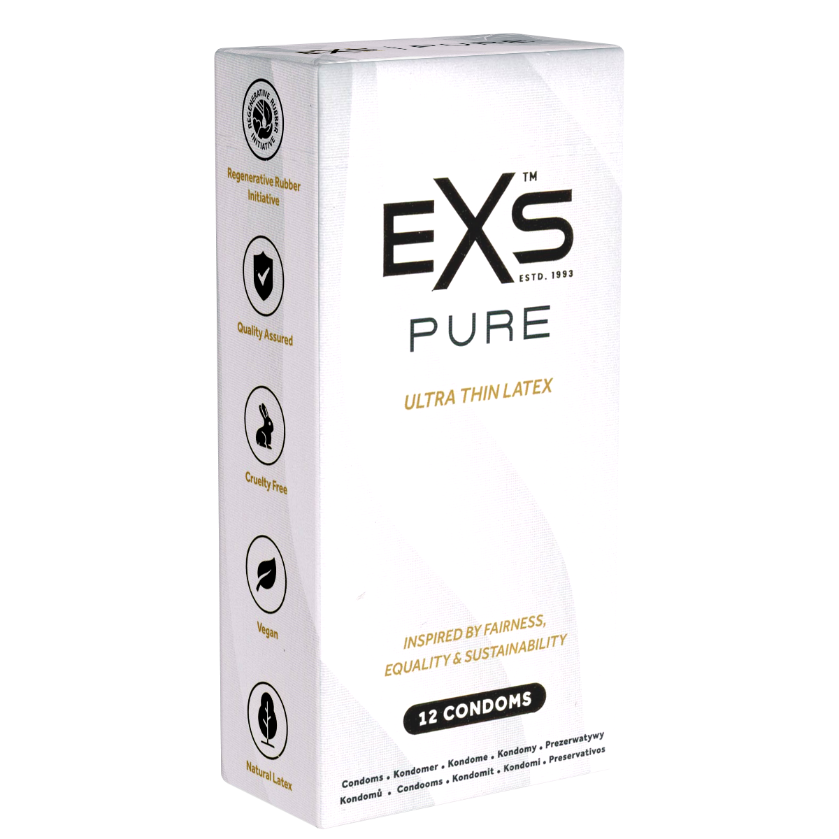 EXS «Pure» 12 ultra thin, vegan condoms - with sustainable packaging