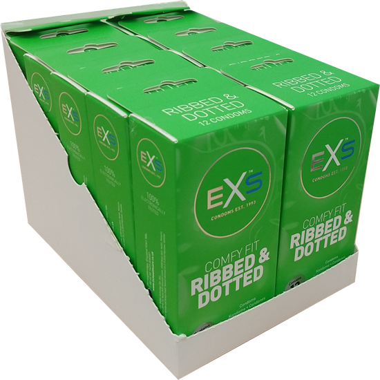 EXS Retail-Unit: Ribbed & Dotted, 10x12 condoms