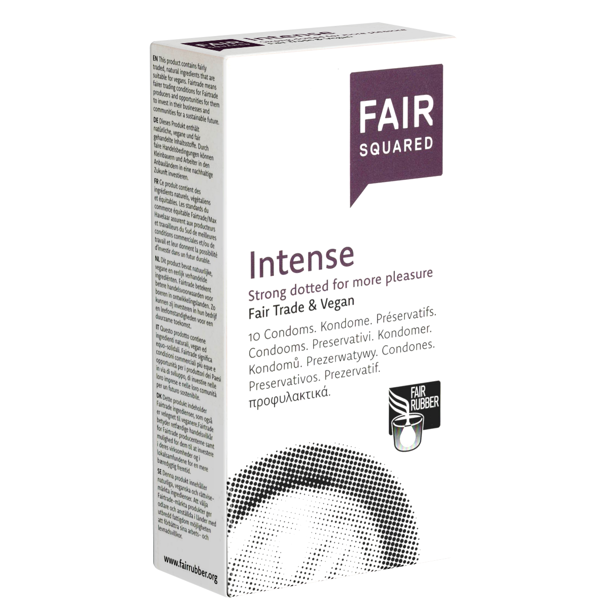 Fair Squared «Intense» 10 vegane und stimulierende Fair-Trade-Kondome