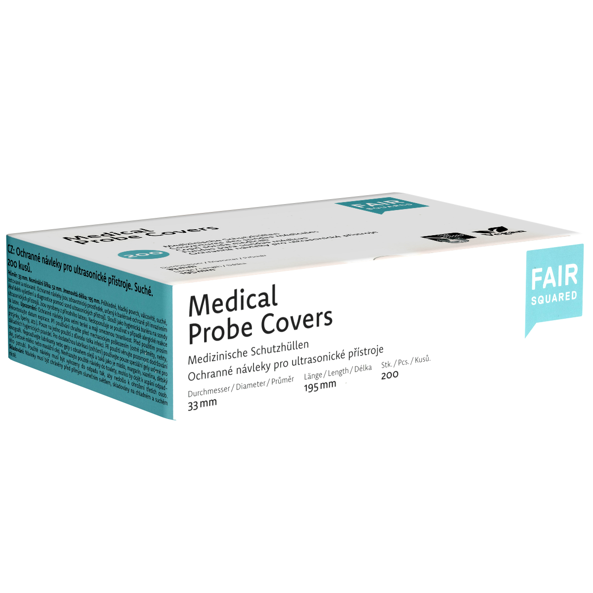 Fair Squared «Medical Probe Covers» Ø33 mm 200 medical probe covers made from fair-trade natural rubber latex