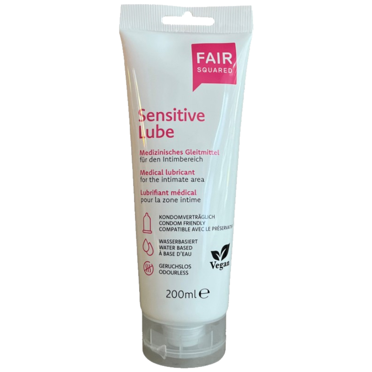 Fair Squared «Sensitive Lube» 200 ml water-based lubricant and massage gel