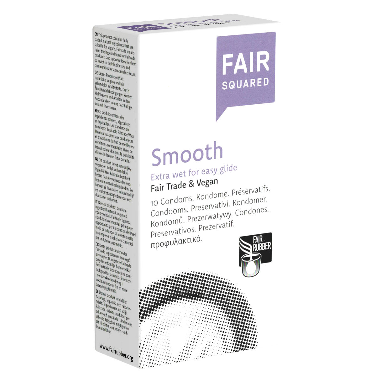 Fair Squared «Smooth» 10 vegane und extra feuchte Fair-Trade-Kondome