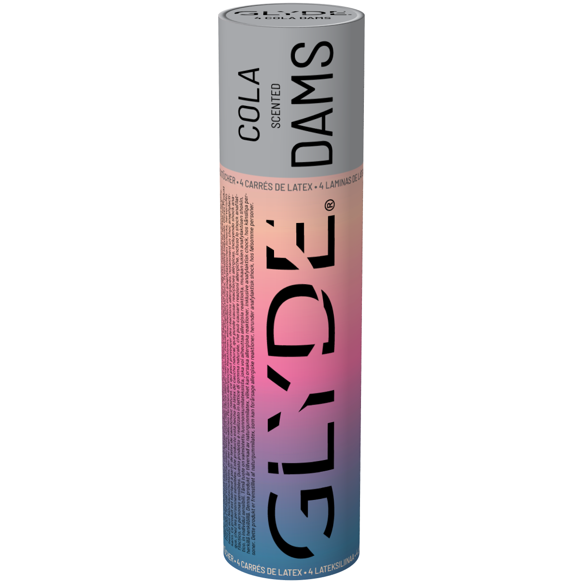 Glyde Dams «Cola» 4 dental dams made from natural rubber latex with cola scent