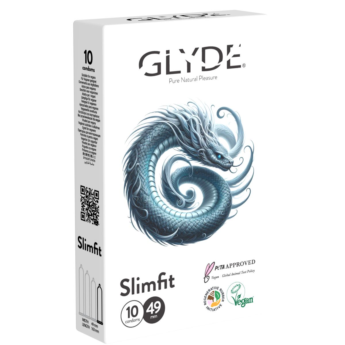 Glyde «Slimfit» 10 schmale Kondome, zertifiziert mit der Vegan-Blume