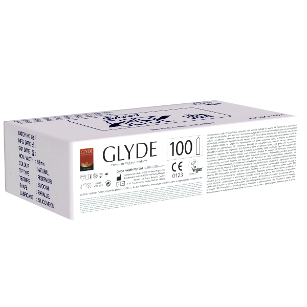 Glyde Ultra «Natural» 100 natürliche vegane Kondome, zertifiziert mit der Vegan-Blume