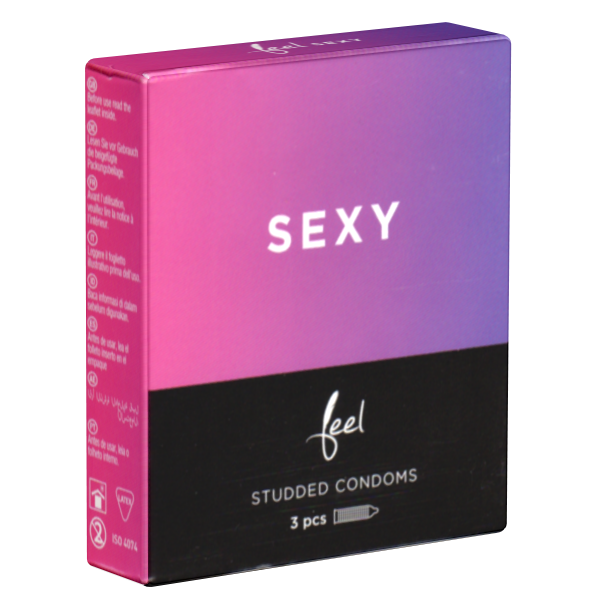 Feel «Sexy» 3 samtweiche Kondome mit zarten Perlnoppen