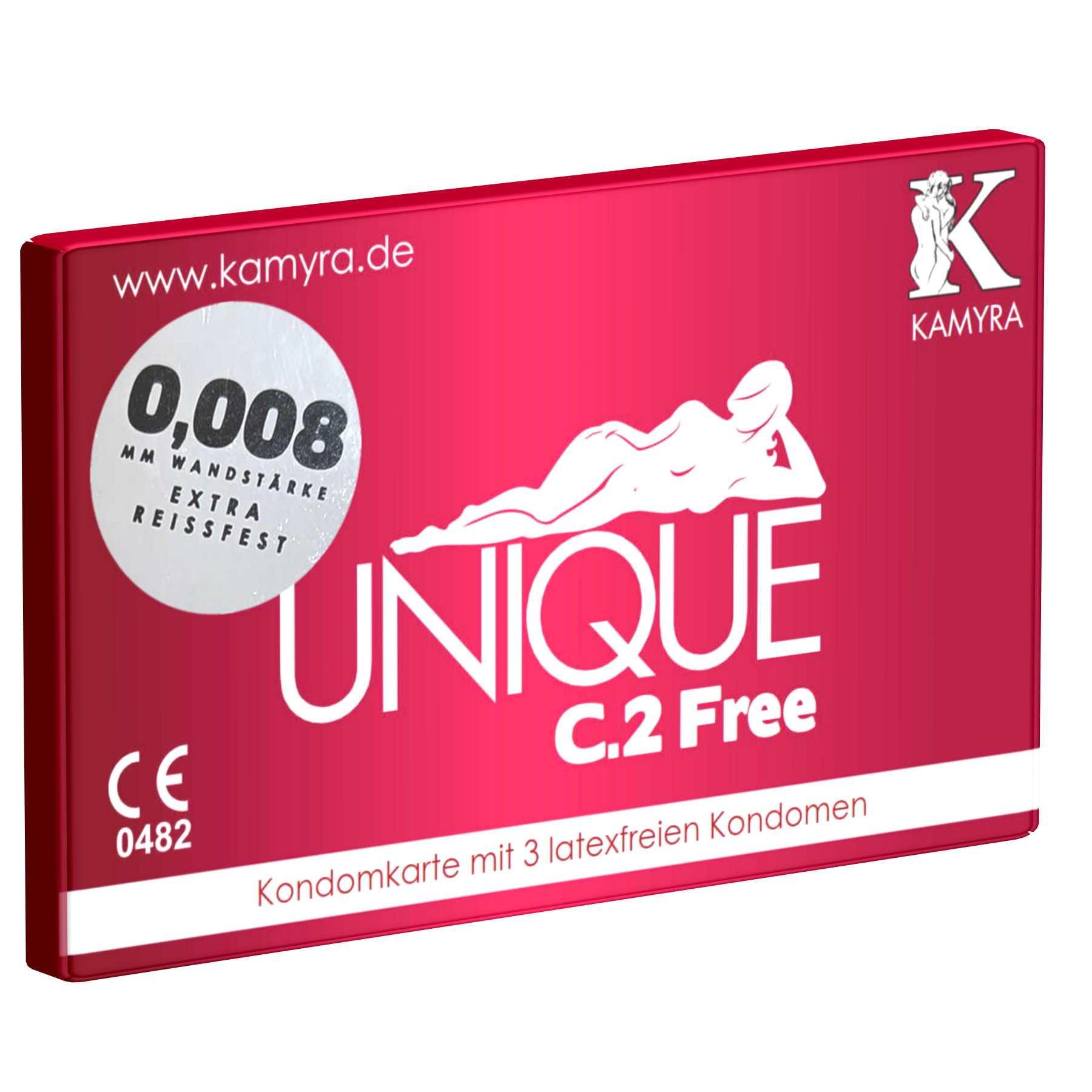 Kamyra «Unique C.2 Free» condom card with 3 latex free condoms