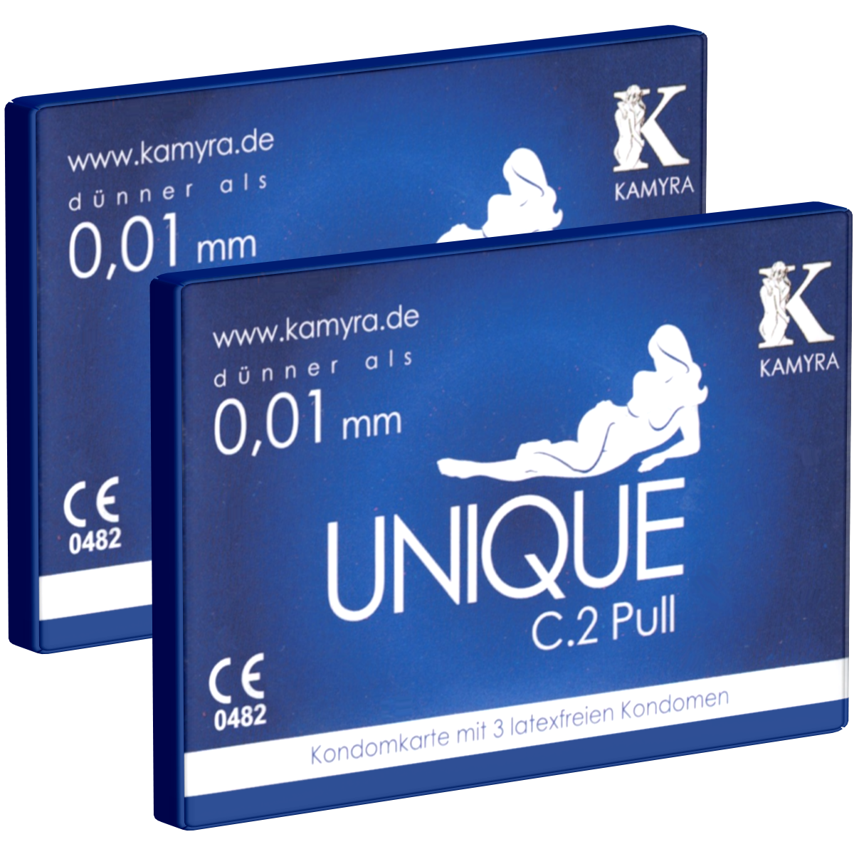 Kamyra «Unique C.2 Pull» double pack - 2 condom cards with in total 6 latex free condoms