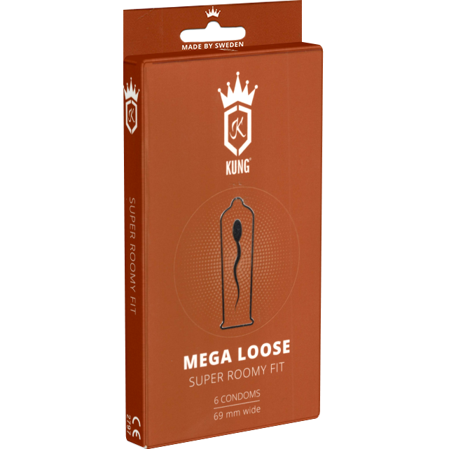 Kung «Mega Loose» Super Roomy Fit - 6 extrem große Kondome für den dicken Penis