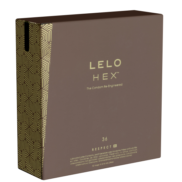 Lelo HEX™ «Respect XL» 36 large condoms with revolutionary hexagonal structure