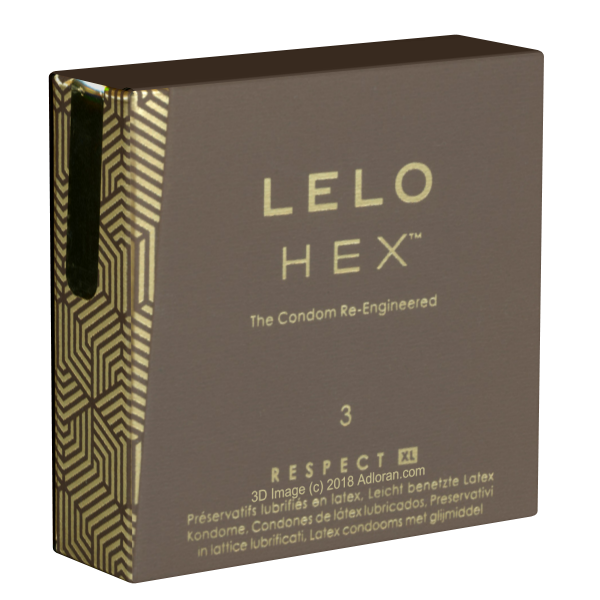 Lelo  HEX™ «Respect XL», 3 weite Kondome mit revolutionärer Sechseckstruktur (Probierpackung)