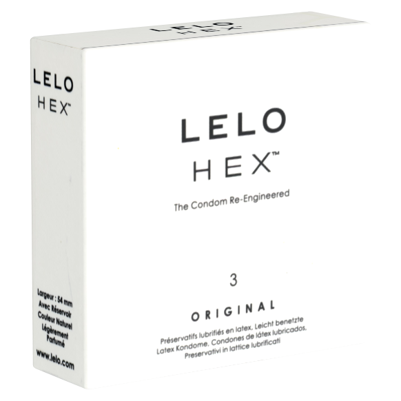 Lelo HEX™ «Original» die Kondom-Innovation mit revolutionärer Sechseckstruktur, 3 Stück (Probierpackung)