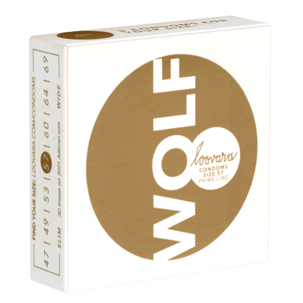 Loovara 57 «Wolf» 3 durable made-to-measure condoms made of fair trade latex