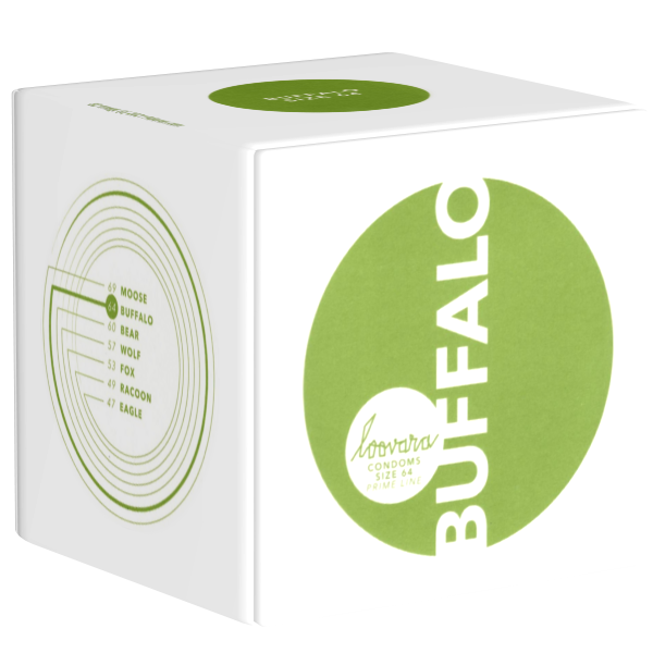 Loovara 64 «Buffalo» 12 strapazierfähige Maßkondome aus Fairtrade-Latex