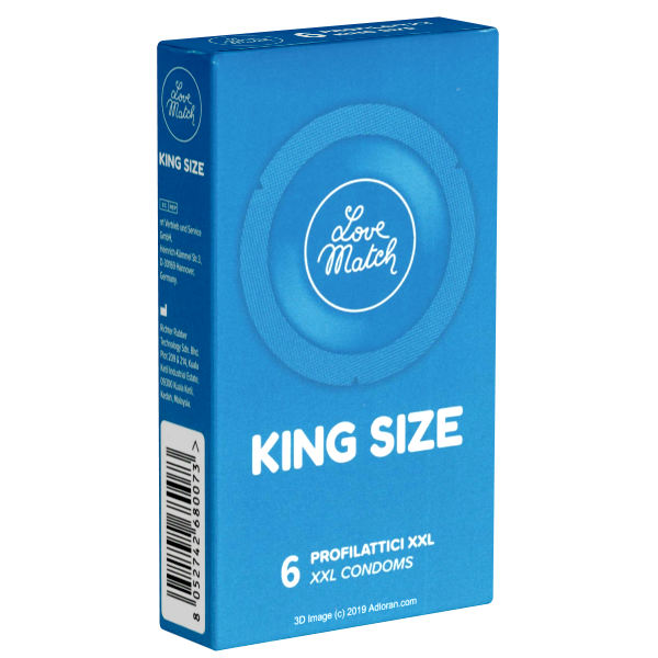 Love Match «King Size» 6 extra large condoms in circular foils