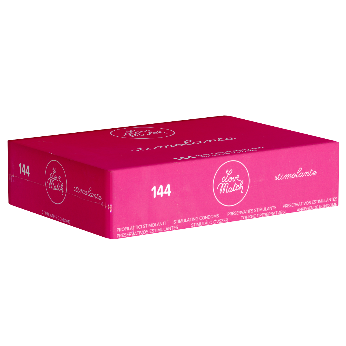 Love Match «Stimolante» 144 stimulating condoms with retro design, bulk pack