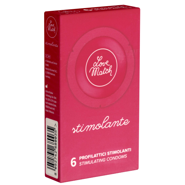 Love Match «Stimolante» 6 stimulierende Kondome in Rundfolien