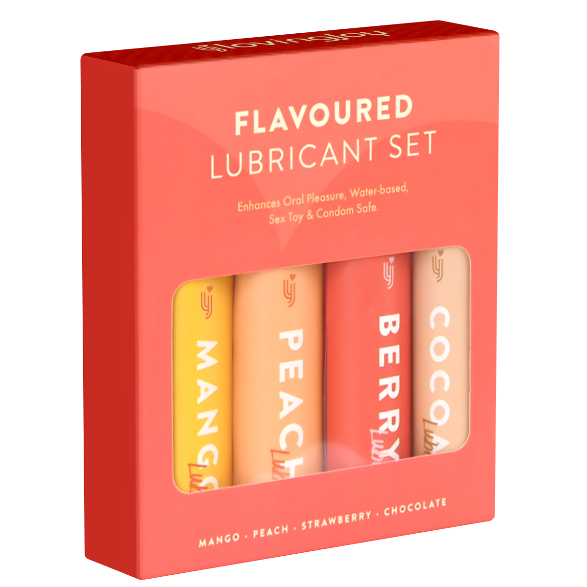 Lovingjoy «Flavoured Lubricant Set» 4x30ml Gleitgel, aromatisiert - mit vier verschiedenen Geschmackssorten, 100ml