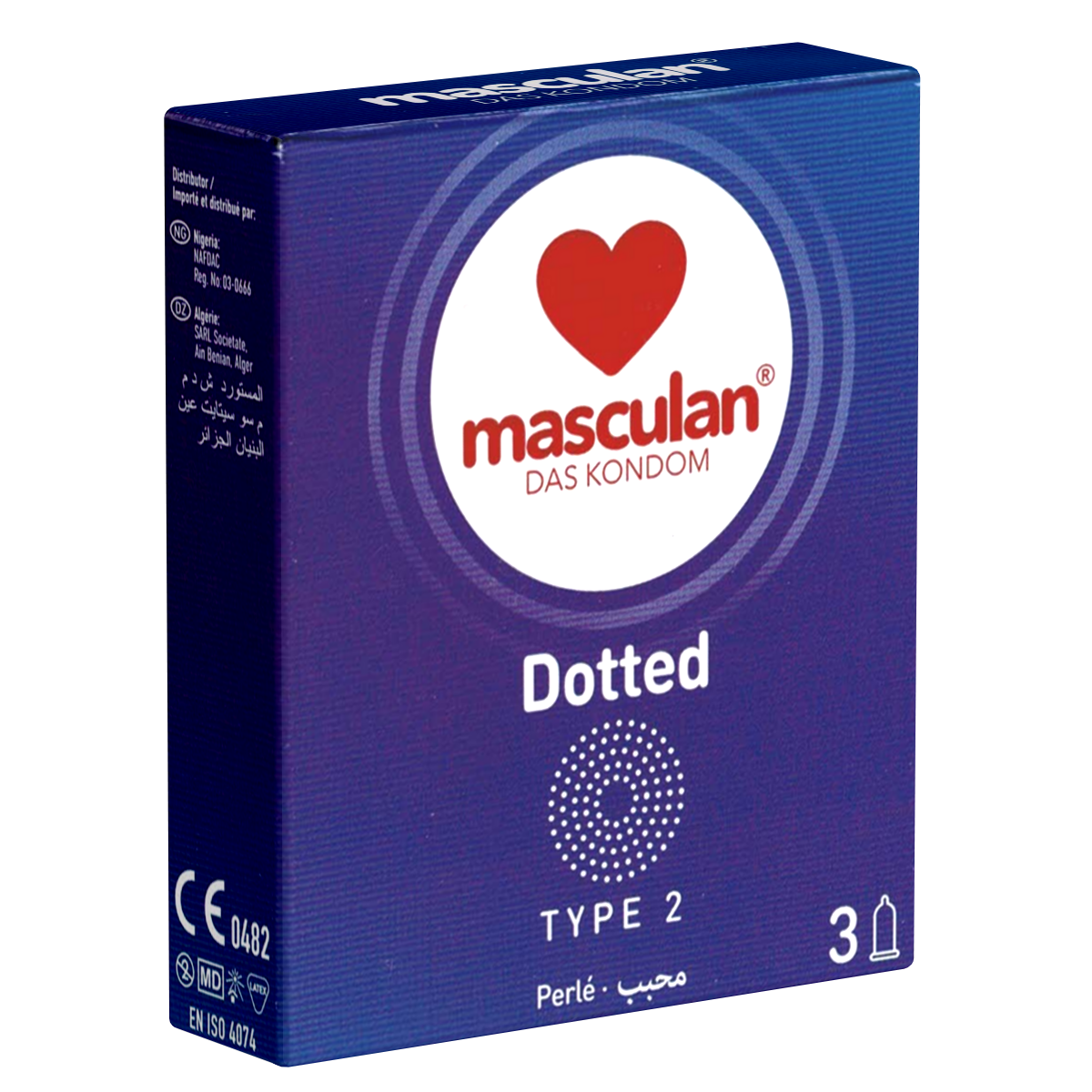 Masculan Single: Typ 2 (dotted), 3 condoms
