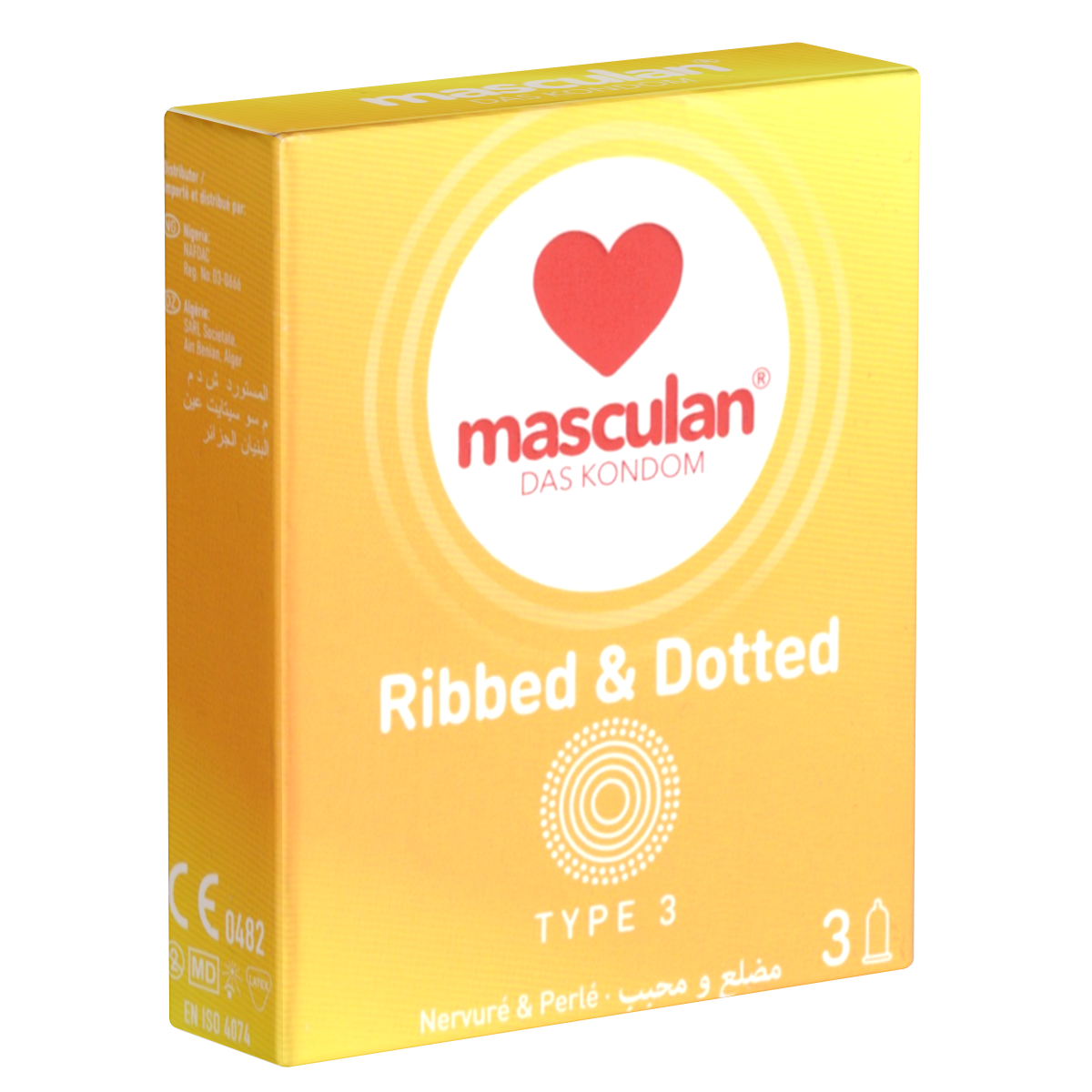 Masculan Single: Typ 3 (ribbed/dotted), 3 condoms