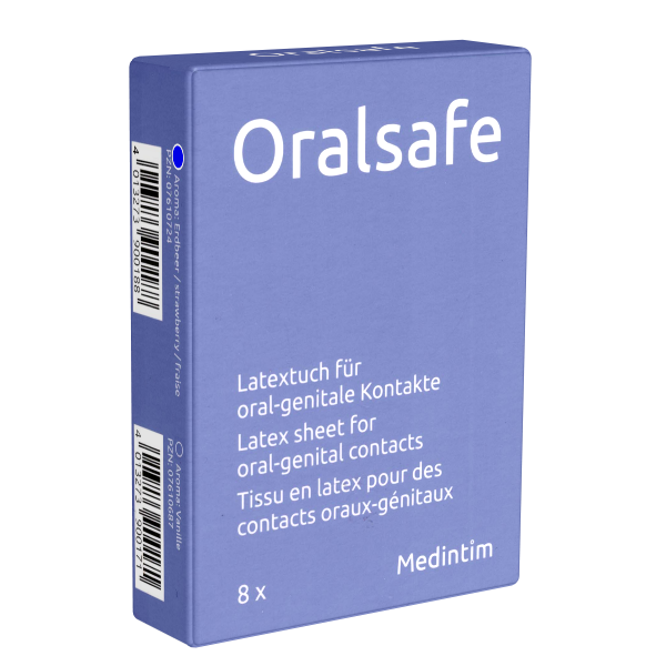 MedIntim «Oral Safe Erdbeer» Latexschutztuch mit Erdbeeraroma 8er-Pack