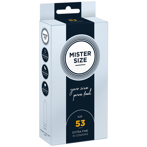 Mister Size «53» fine & dignified - 10 individually sized condoms