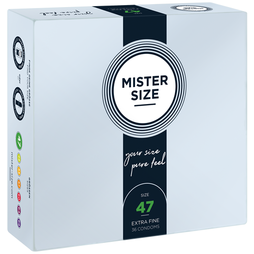 Mister Size «47» slim & sporty - 36 individually sized condoms