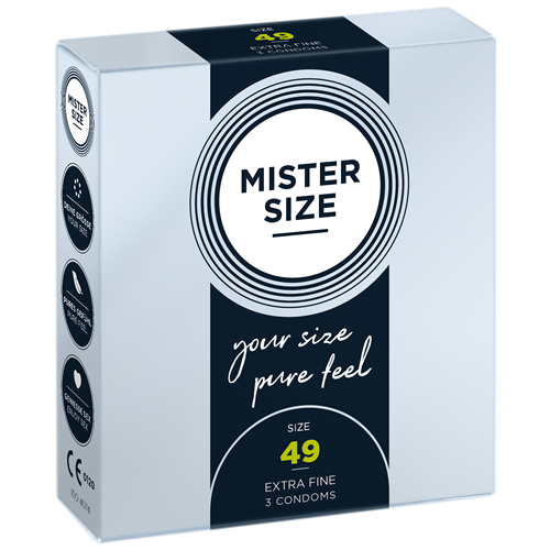 Mister Size «49» elegant & delicate - 3 individually sized condoms