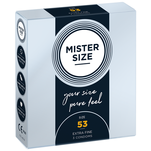 Mister Size «53» fine & dignified - 3 individually sized condoms