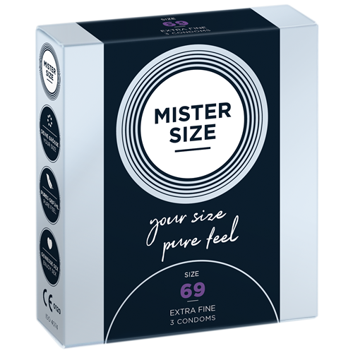 Mister Size «69» steady & safe - 3 individually sized condoms