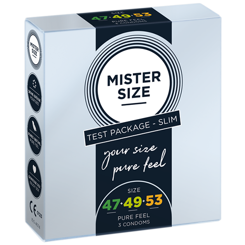 Mister Size «Slim (47-49-53)» Test Pack - 3 indiviually sized condoms