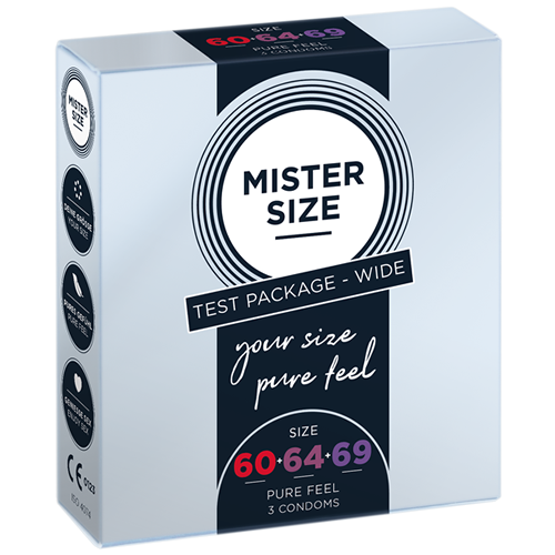 Mister Size «Wide (60-64-69)» Test Pack - 3 indiviually sized condoms