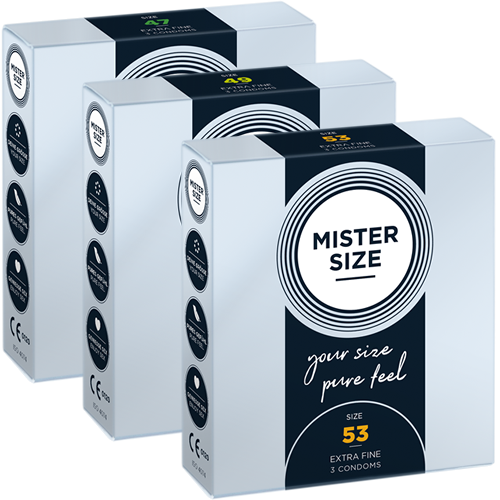 Mister Size «Probierpack S» (47mm, 49mm, 53mm) 3 x 3 Kondome zum Anprobieren und Austesten