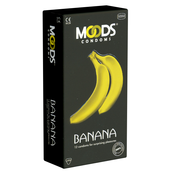 MOODS «Banana Condoms» 12 pink condoms with banana flavour for fruity pleasure