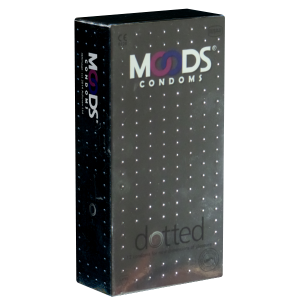 MOODS «Dotted Condoms» 12 green and dotted condoms for unique pleasure