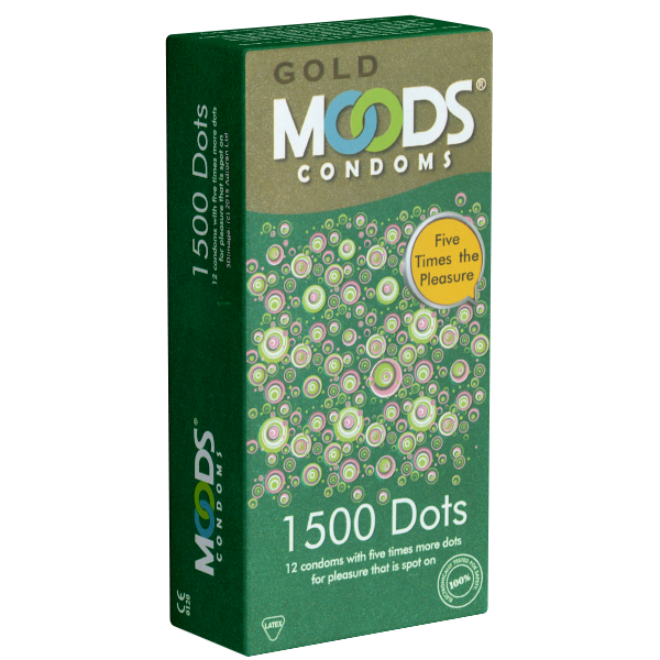 MOODS GOLD «1500 Dots Condoms» 12 prickelnde Kondome mit 1500 Noppen