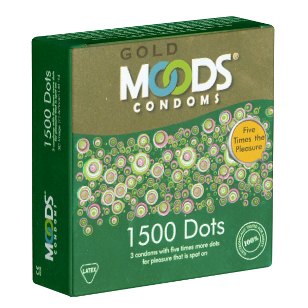 MOODS GOLD «1500 Dots Condoms» 3 tingling condoms with 1500 dots