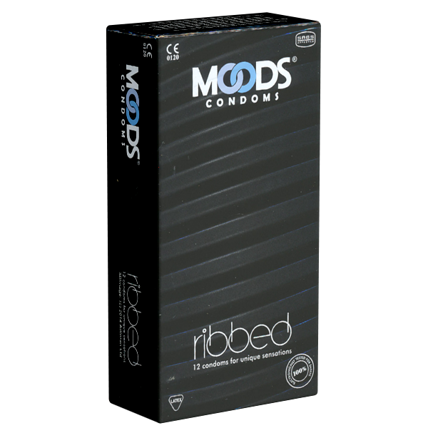 MOODS «Ribbed Condoms» 12 purple and ribbed condoms for unique pleasure