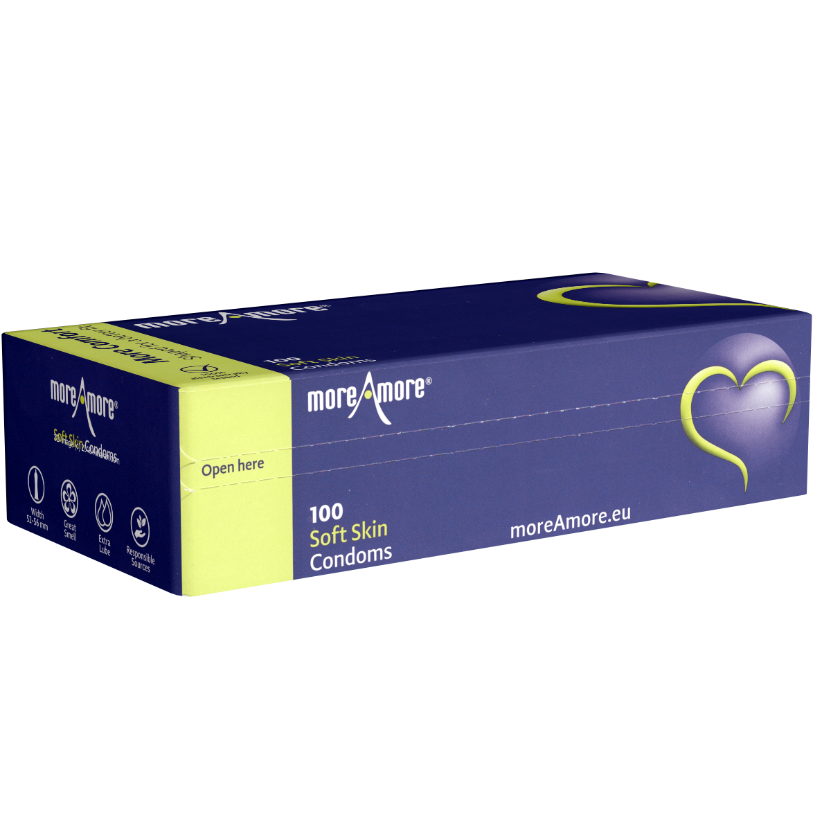 More Amore «Soft Skin» 100 seidenweiche Kondome mit zartem Vanille-Aroma, Vorratspack